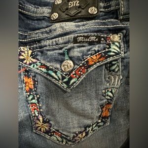 Miss Me Floral Boot Cut  Jeans Size 30